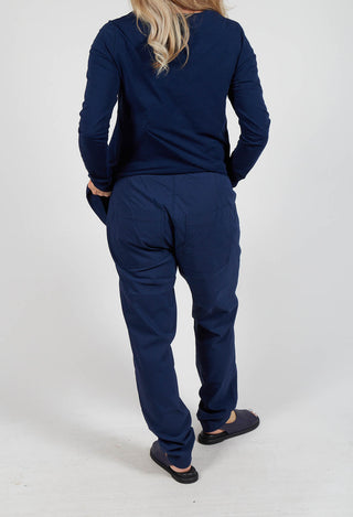 Pull On Slim Leg Trousers in Navy