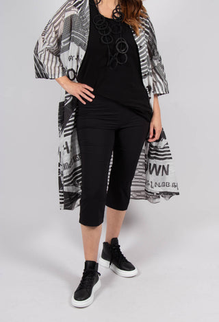 Pull On Pleat Front Trousers in Black