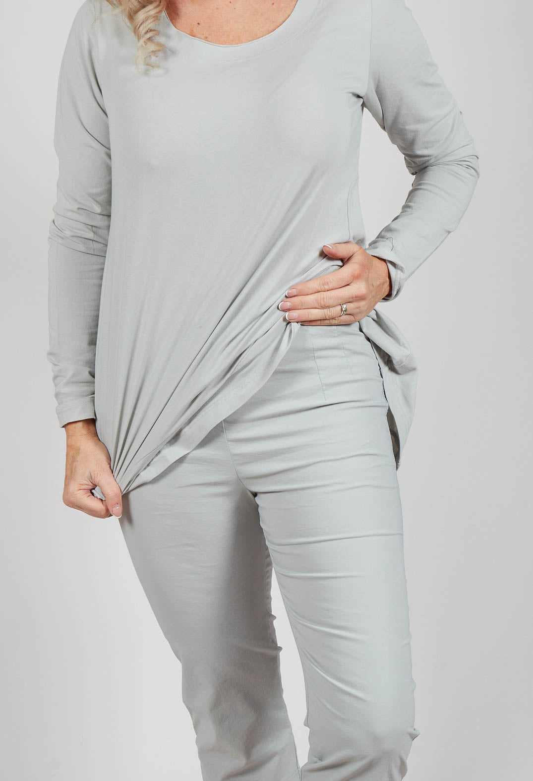 Pull On Pleat Front Trousers in Grey