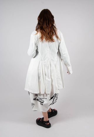 Button Through Coat in Offwhite