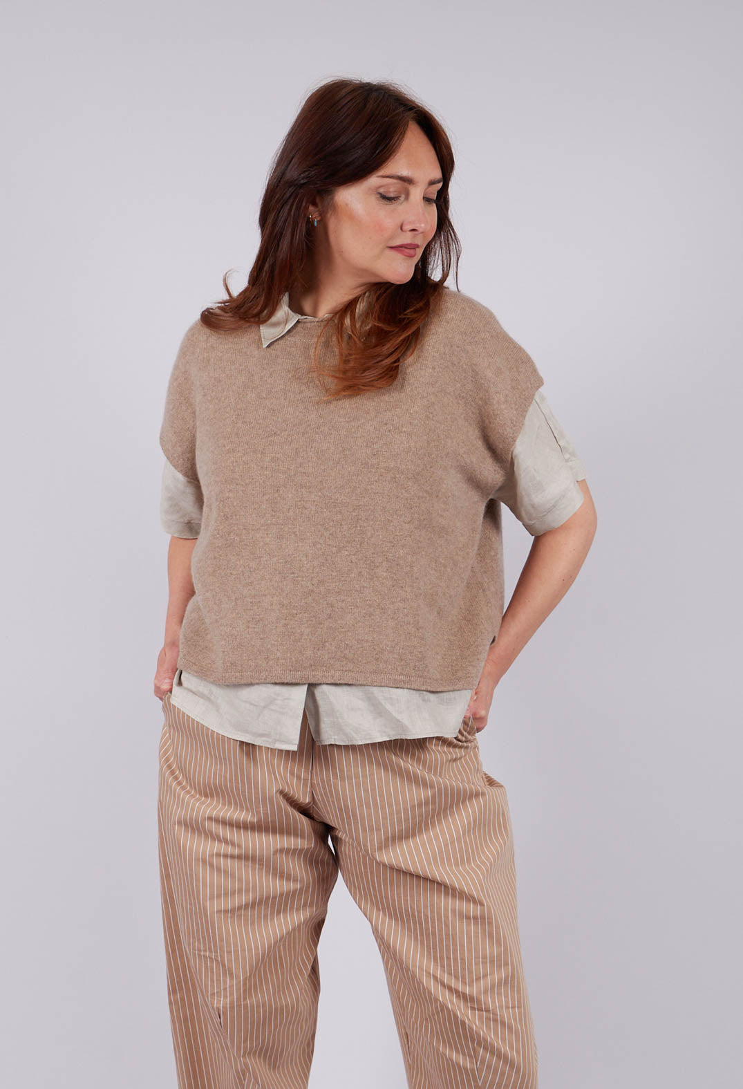 Cloud Cashmere Blouse in Camel