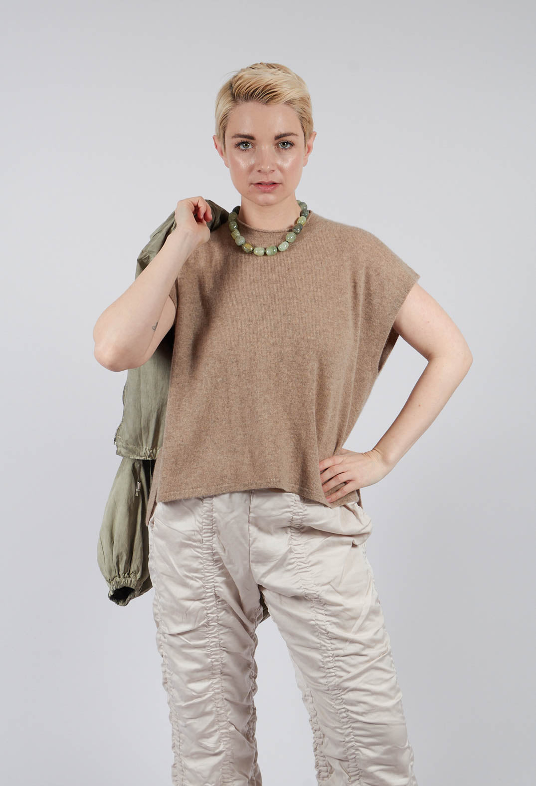 Cloud Cashmere Blouse in Camel