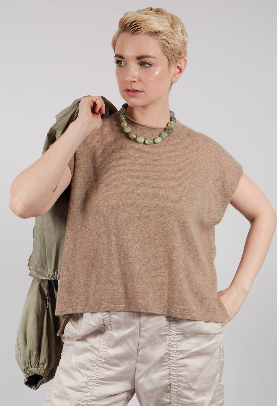 Cloud Cashmere Blouse in Camel