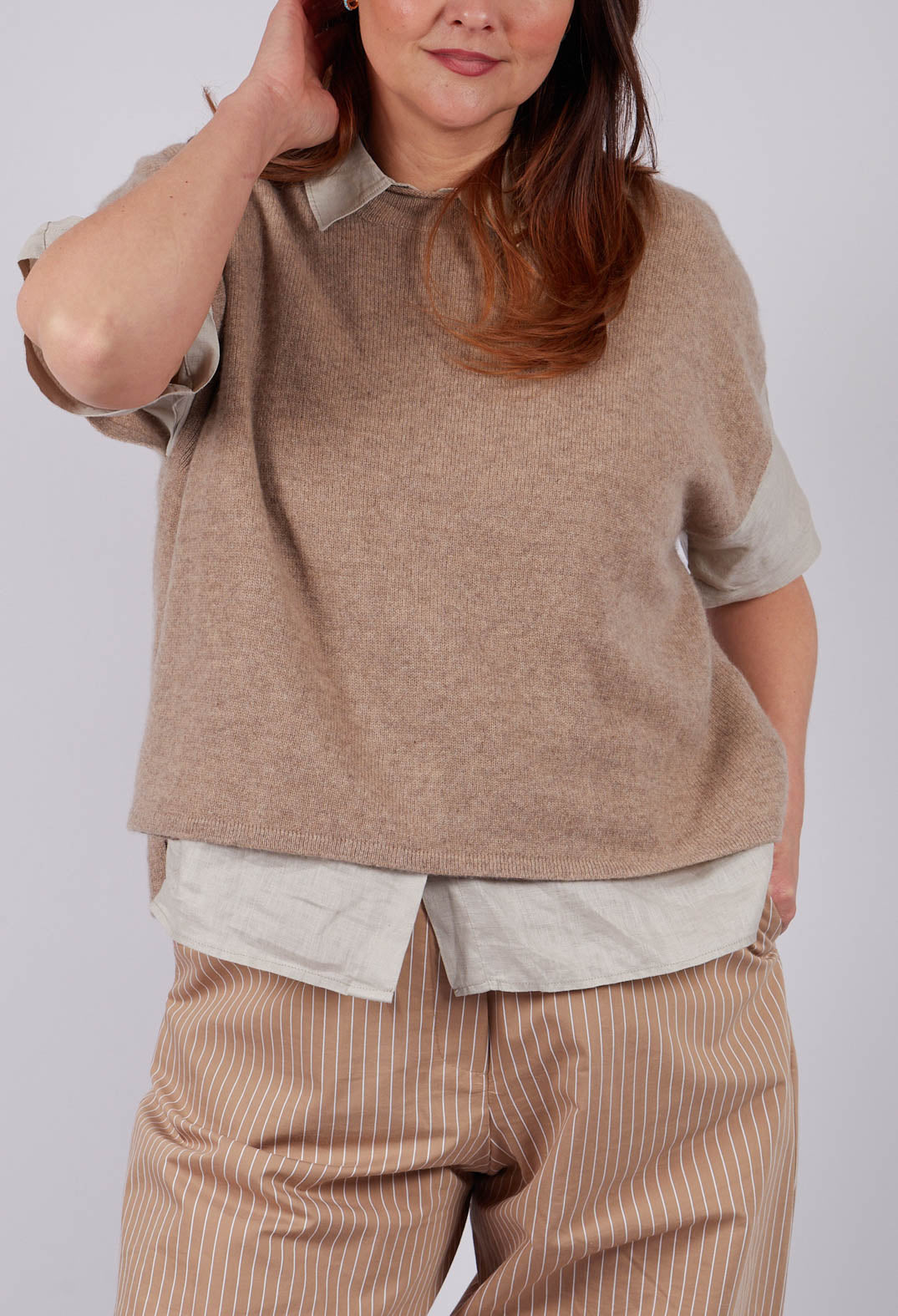 Cloud Cashmere Blouse in Camel
