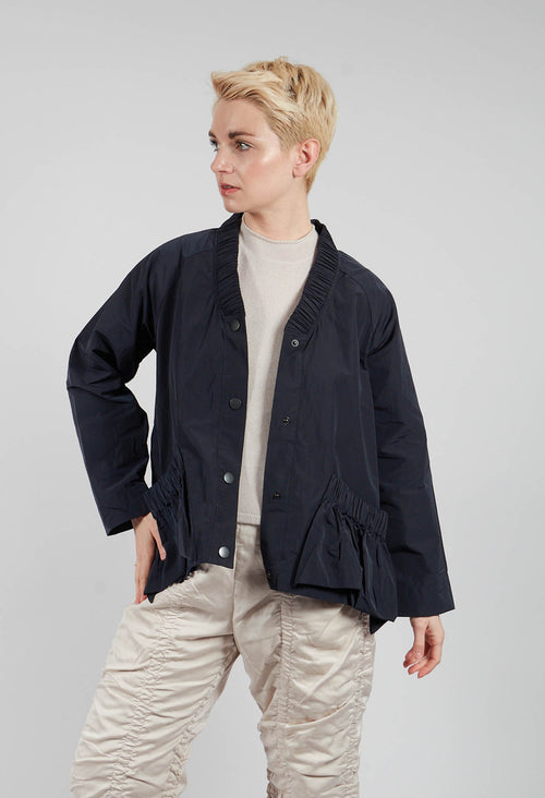 Fukkura Poplin Jacket in Navy