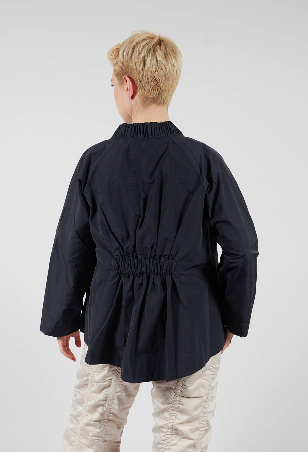 Fukkura Poplin Jacket in Navy