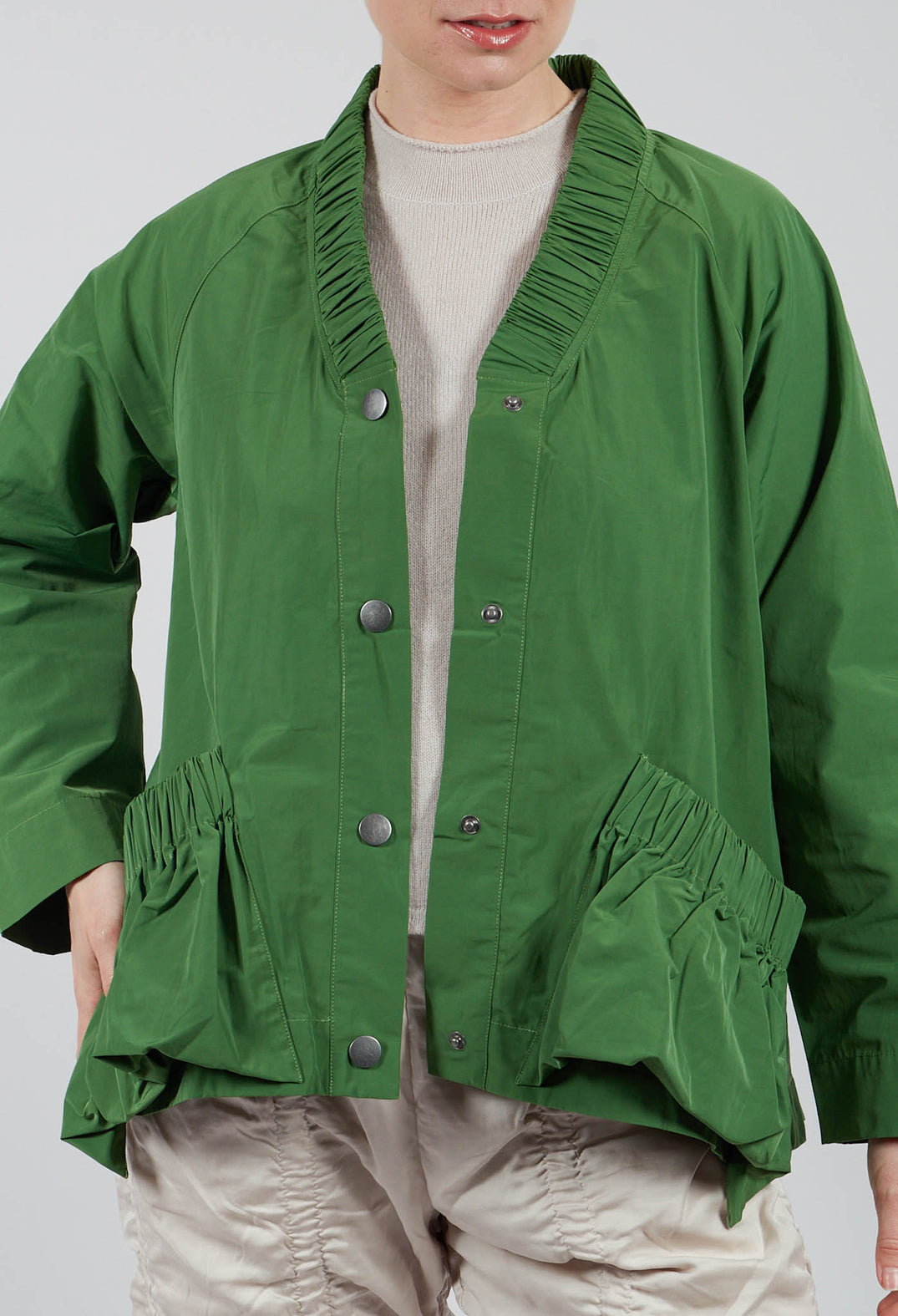 Fukkura Poplin Jacket in Green