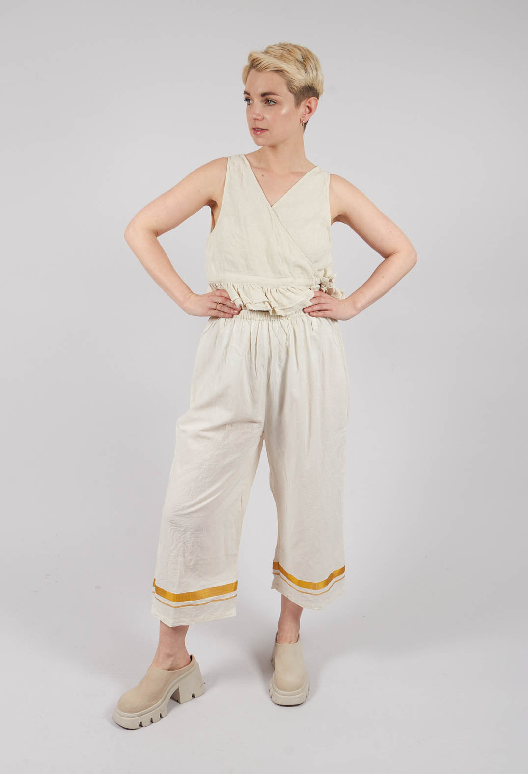 Henny Gold Stripe Trousers in Gold Stripe