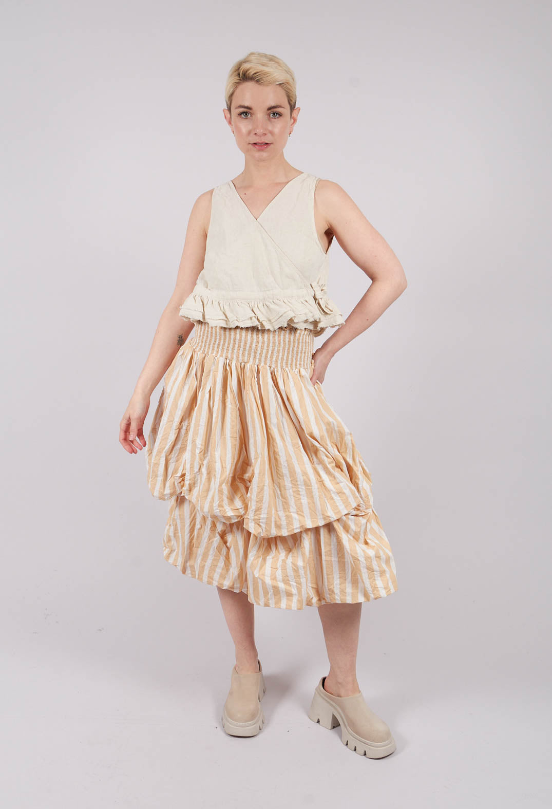 Cornelia Skirt in Striped Cotton