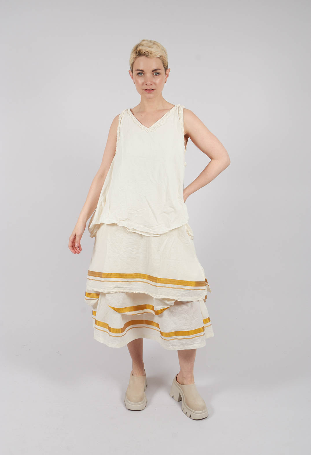 Dorthy Tunic in Gold Stripe