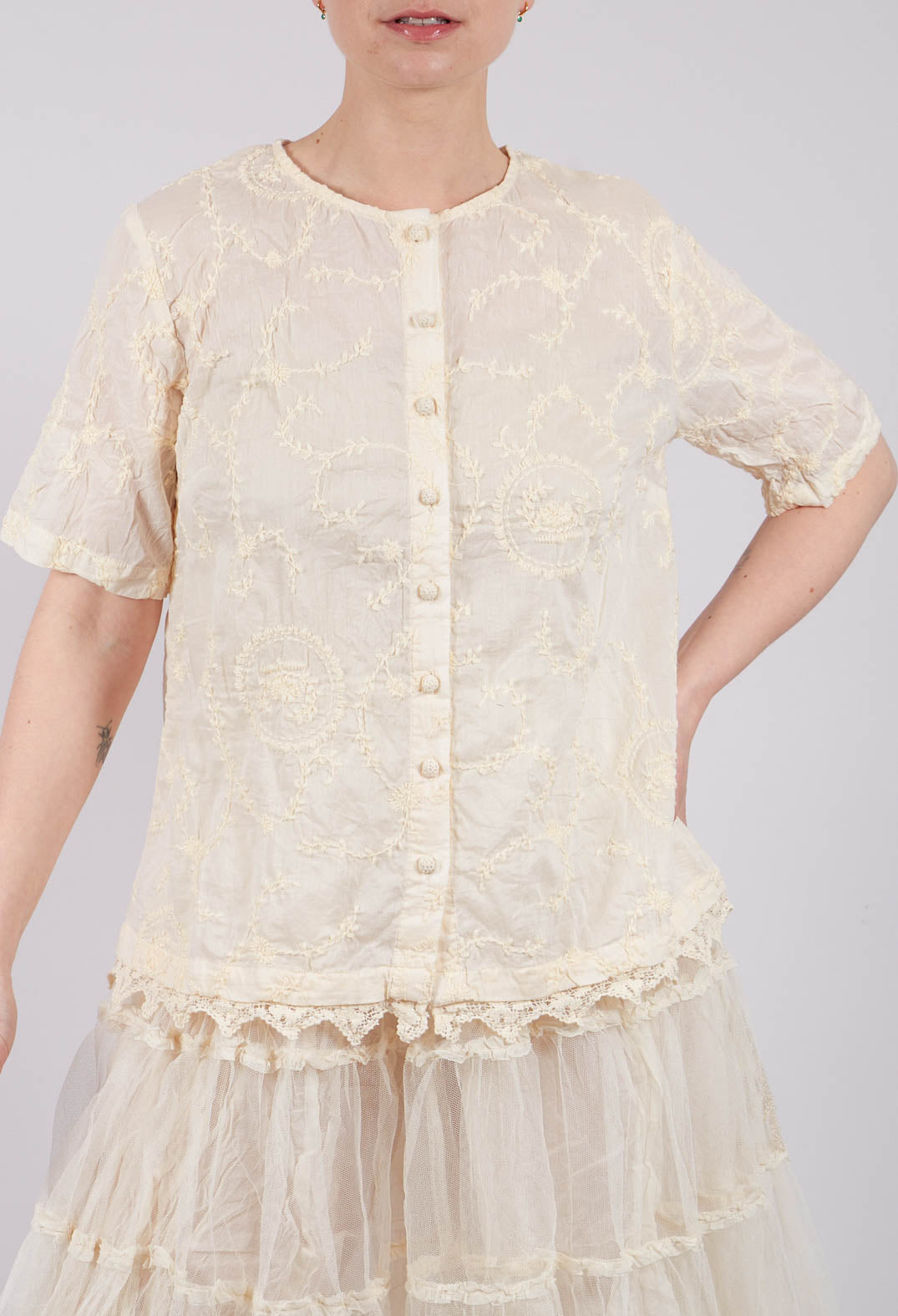 Gun Blouse in Cream