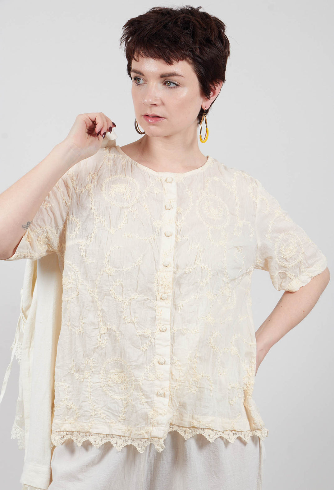 Gun Blouse in Cream