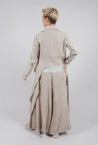 Aysmmetric Linen Jacket in Sand