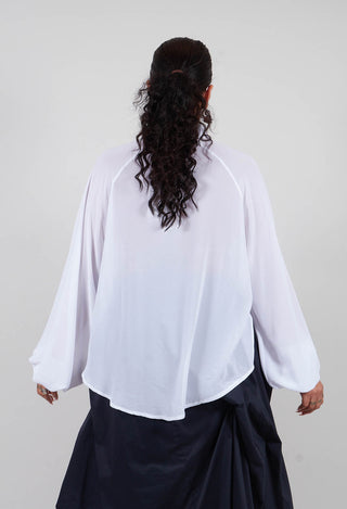Aysmmetric Shirt in Georgette White