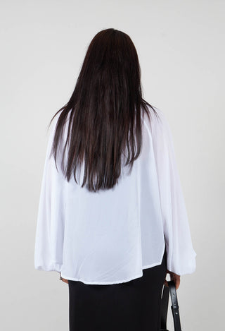 Aysmmetric Shirt in Georgette White