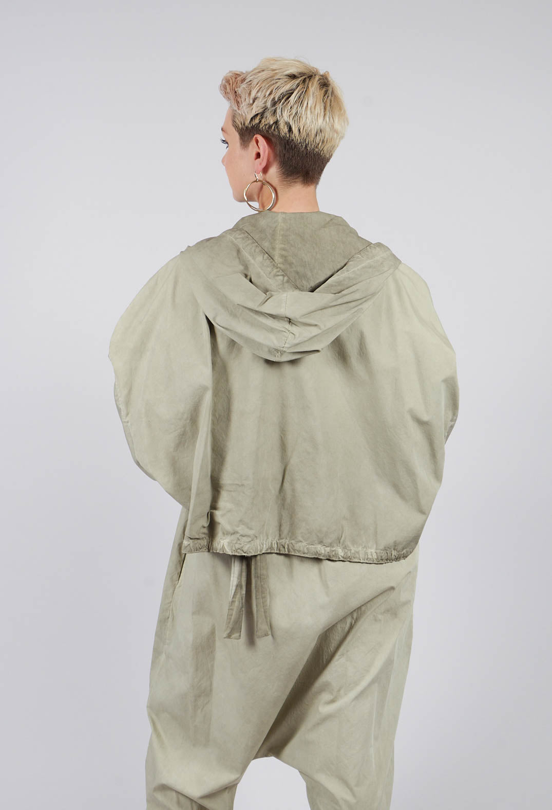 Canvas Double Dyed Bomber Jacket in Green