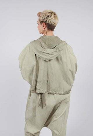 Canvas Double Dyed Bomber Jacket in Green