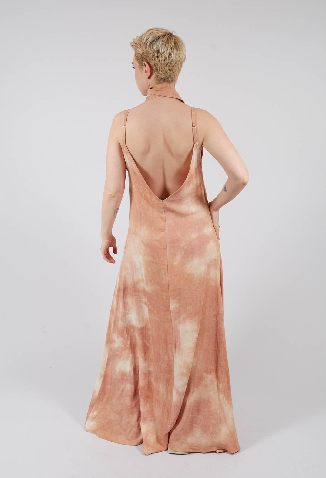 Linen Dress in Viscose Sand