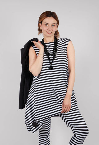 Bat Top in Black and White Stripe