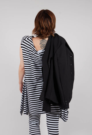 Bat Top in Black and White Stripe