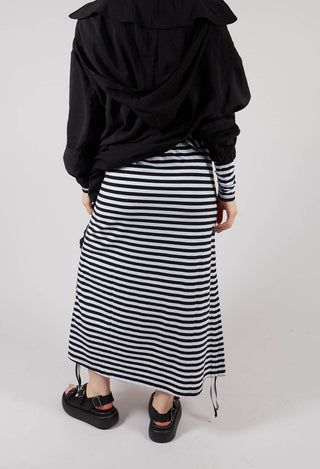 Three Pen Skirt in Black and White Stripe