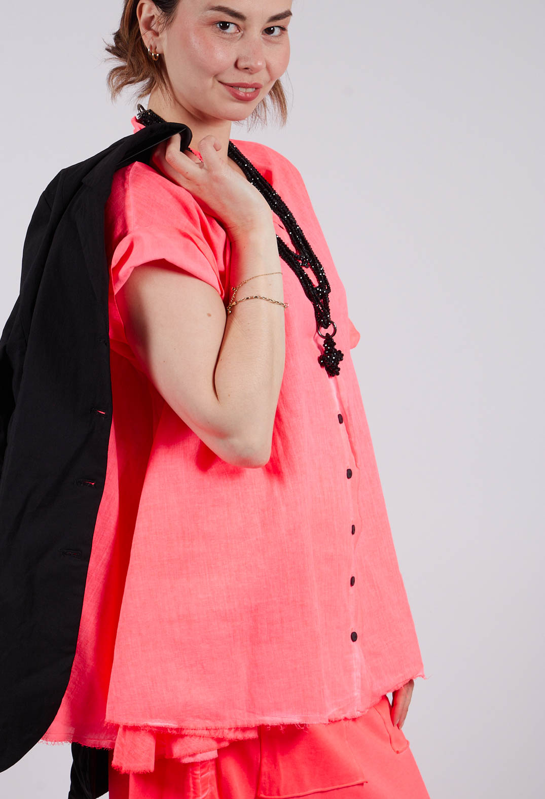 Voile Shirt in Coral