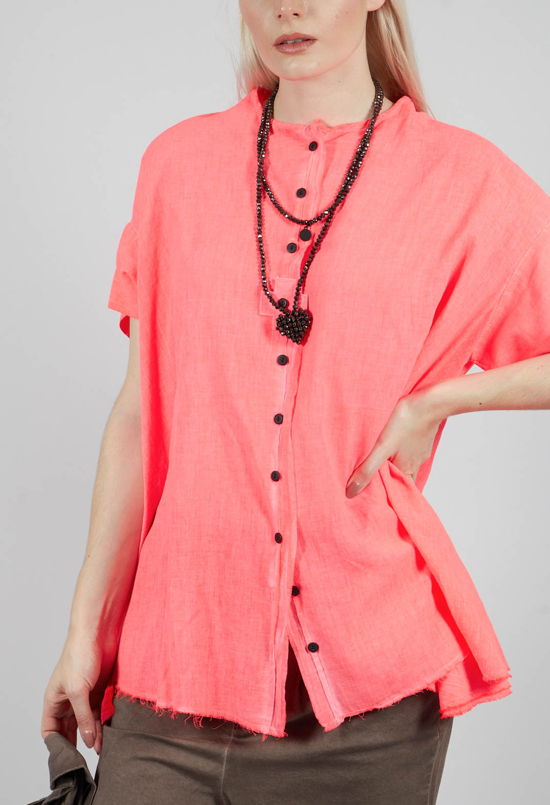 Voile Shirt in Coral
