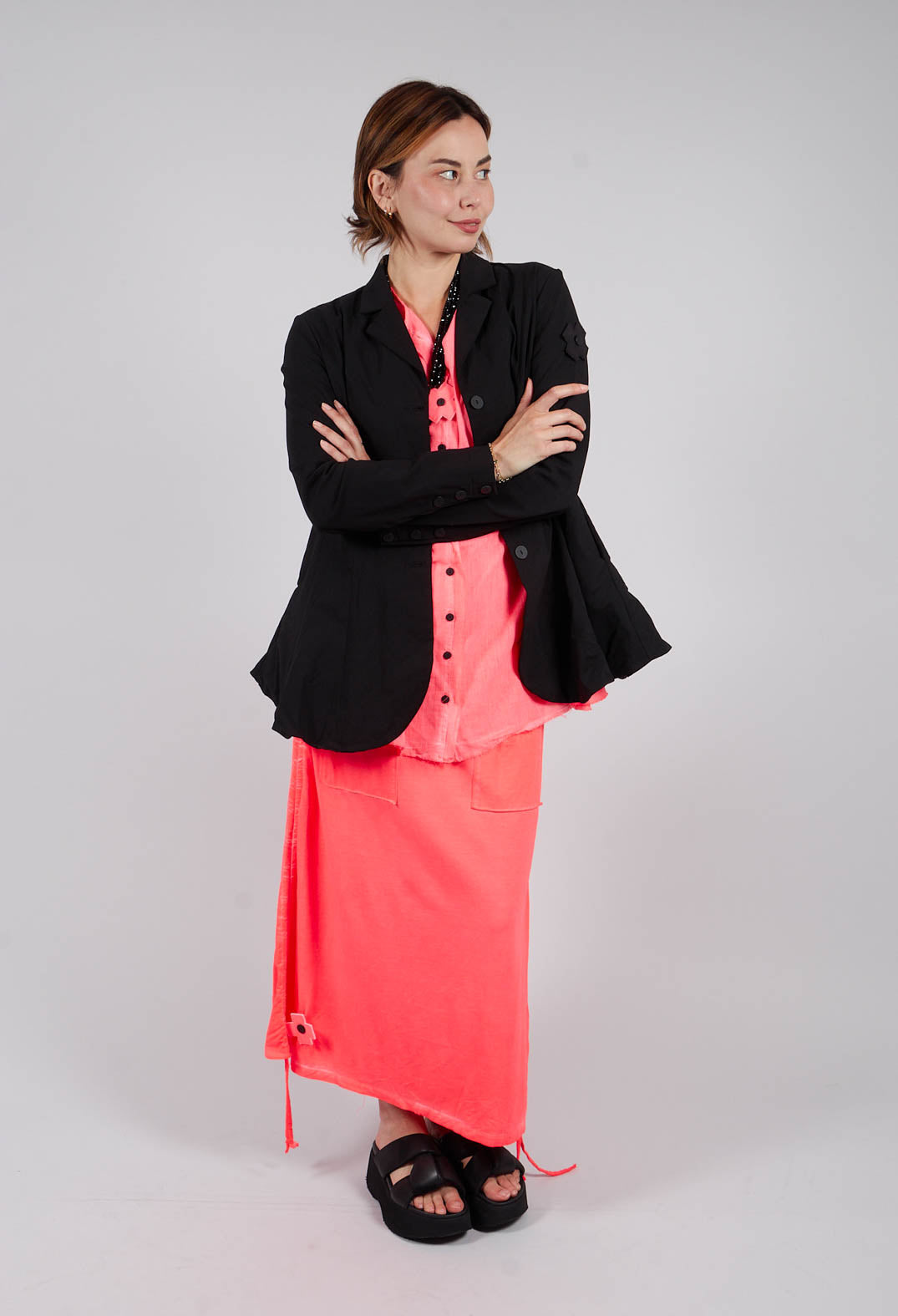 Three Pen Skirt in Coral