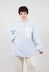 Front Patch Top in Sky Blue Stripe