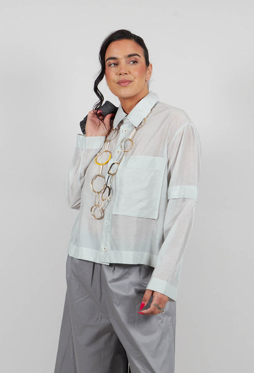 Semi Sheer Shirt in Light Grey