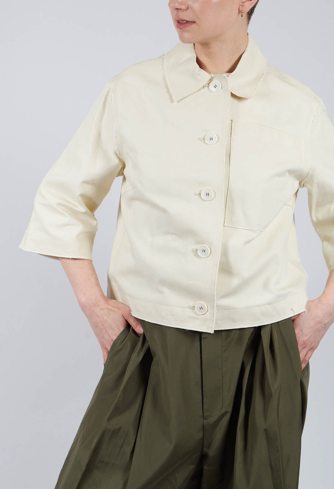 Boxy Jacket in Off White