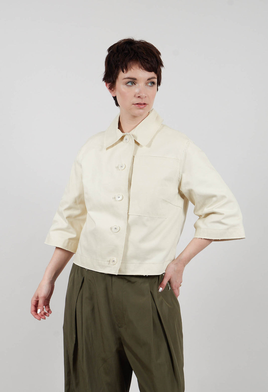 Boxy Jacket in Off White