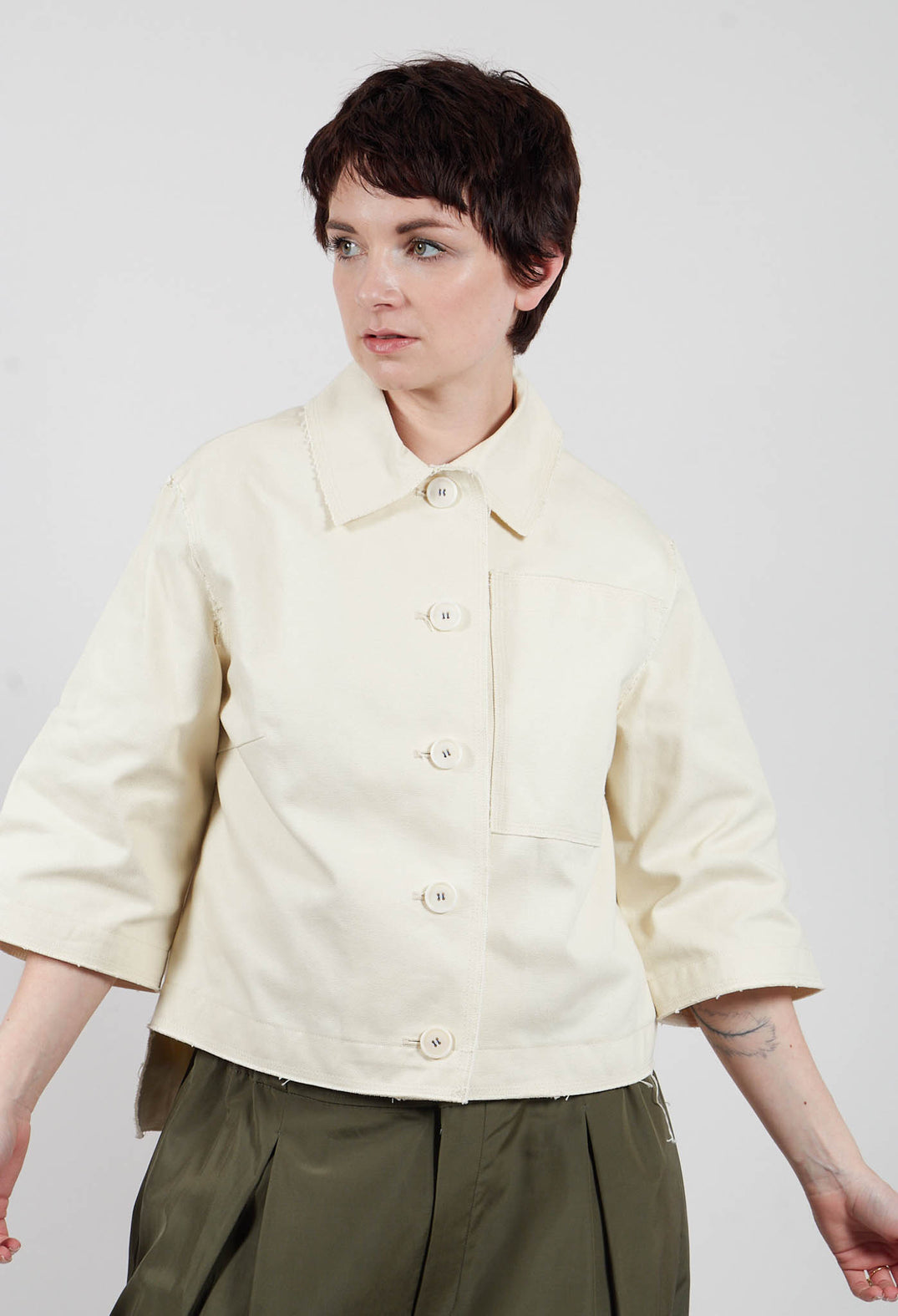 Boxy Jacket in Off White