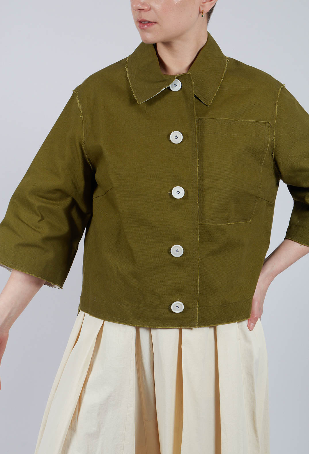 Boxy Jacket in Khaki