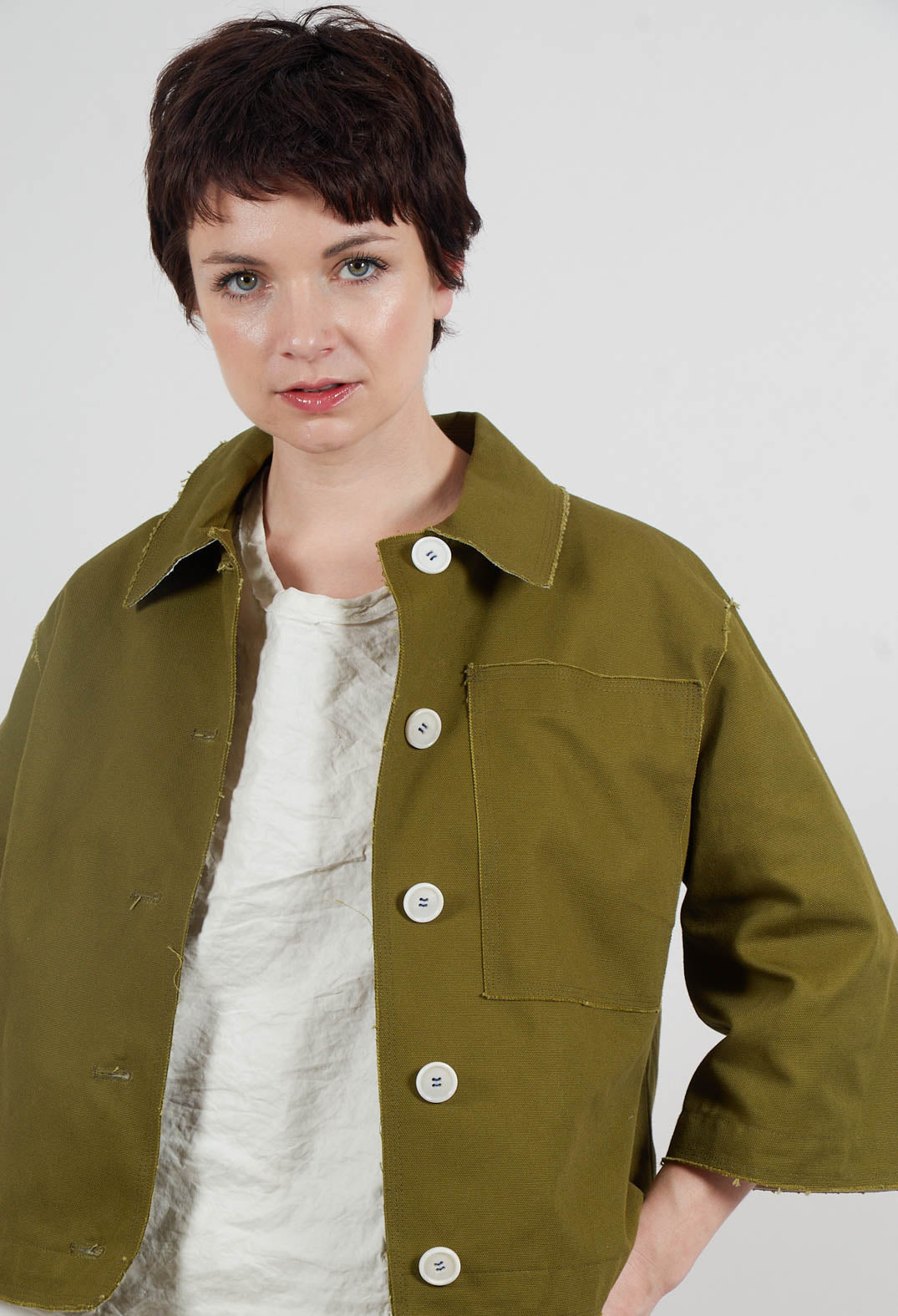 Boxy Jacket in Khaki