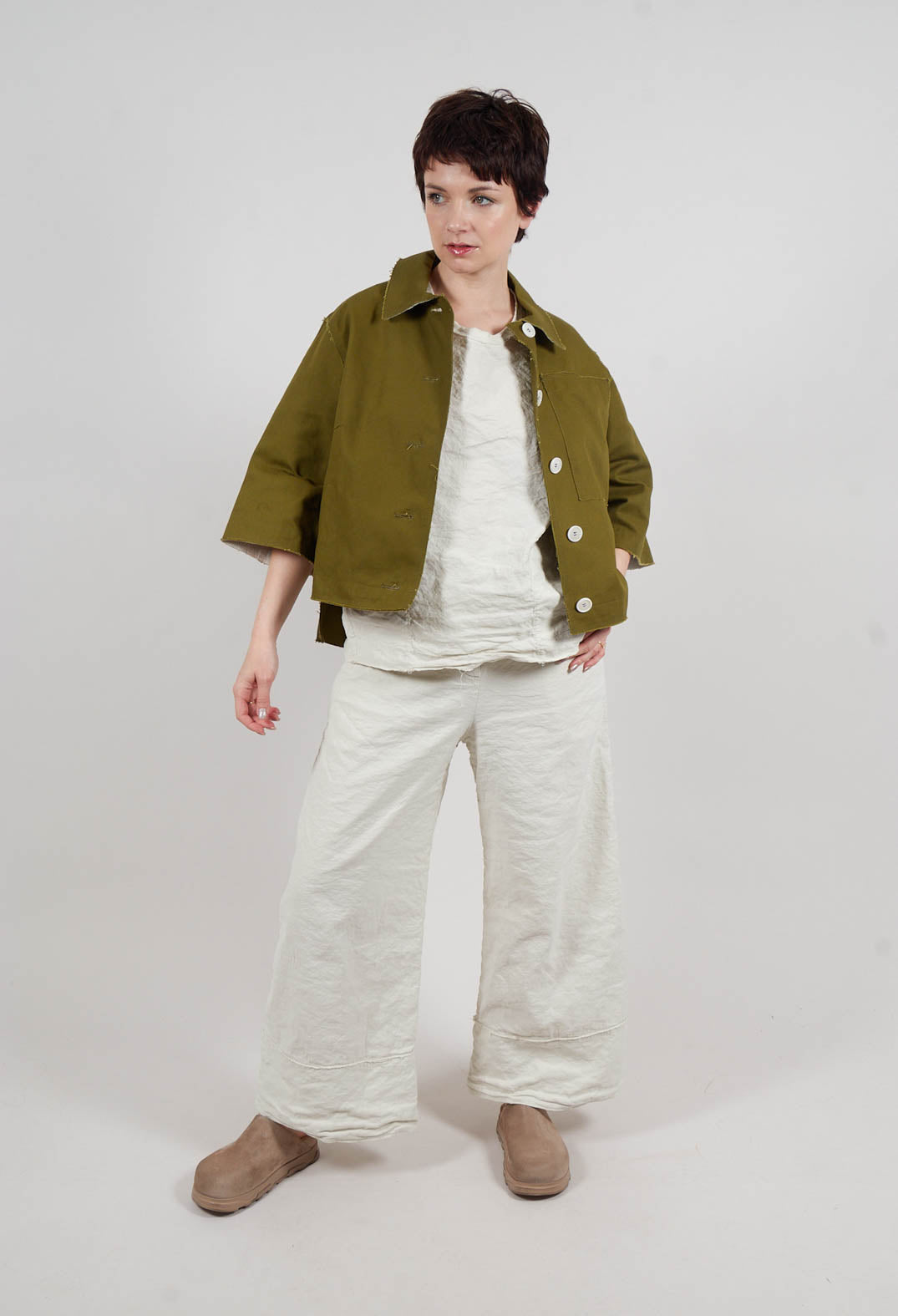 Extra Wide Leg Pants in Chalk