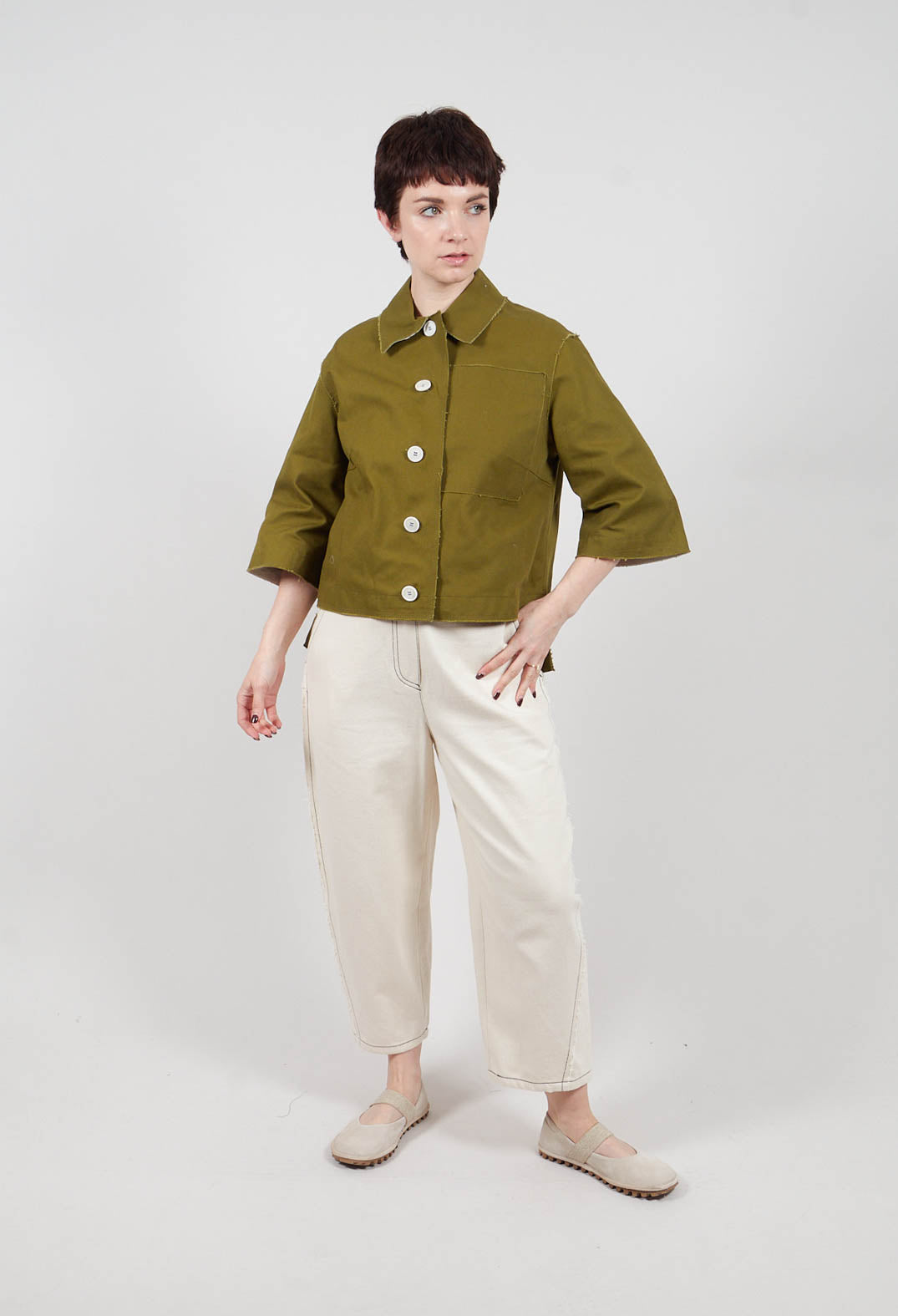 Boxy Jacket in Khaki