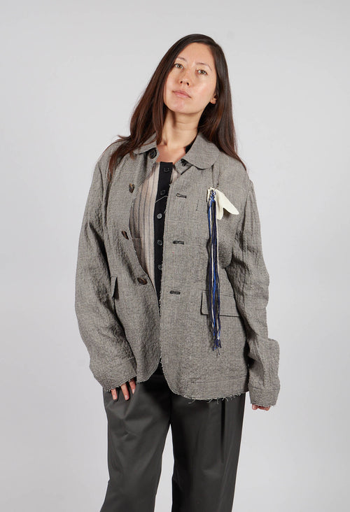 Cut Out Jacket in Black and White Check