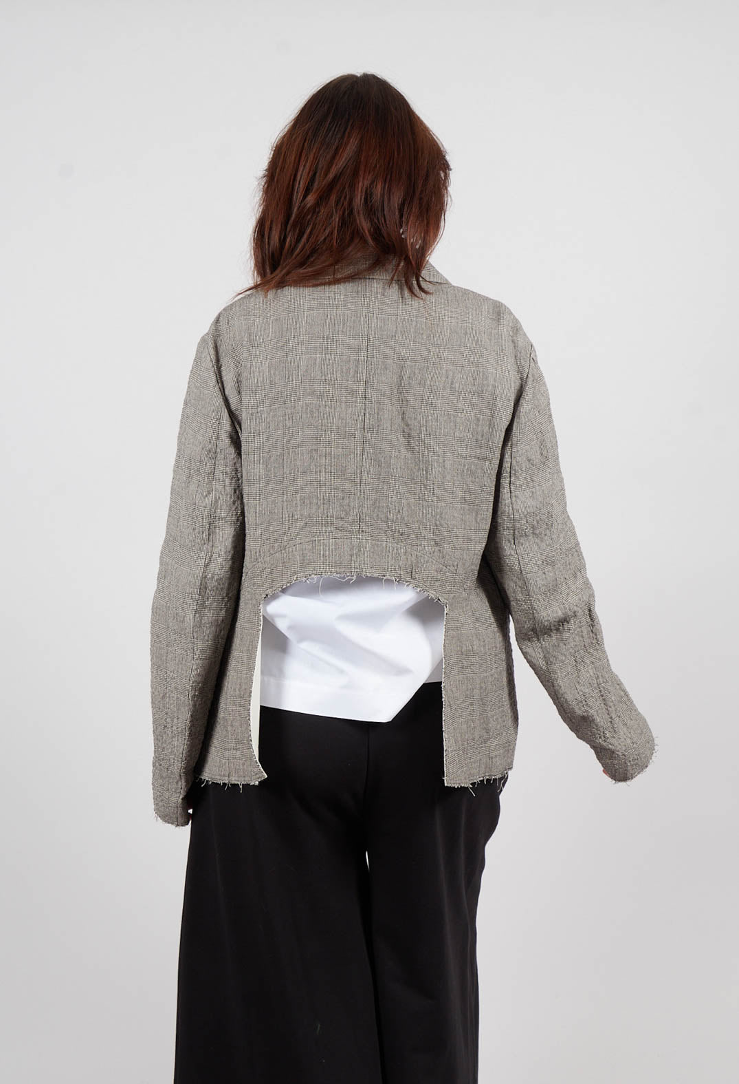 Cut Out Jacket in Black and White Check