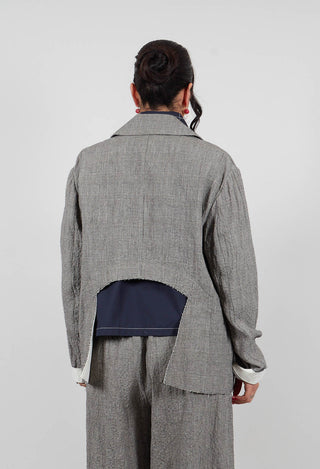 Cut Out Jacket in Black and White Check