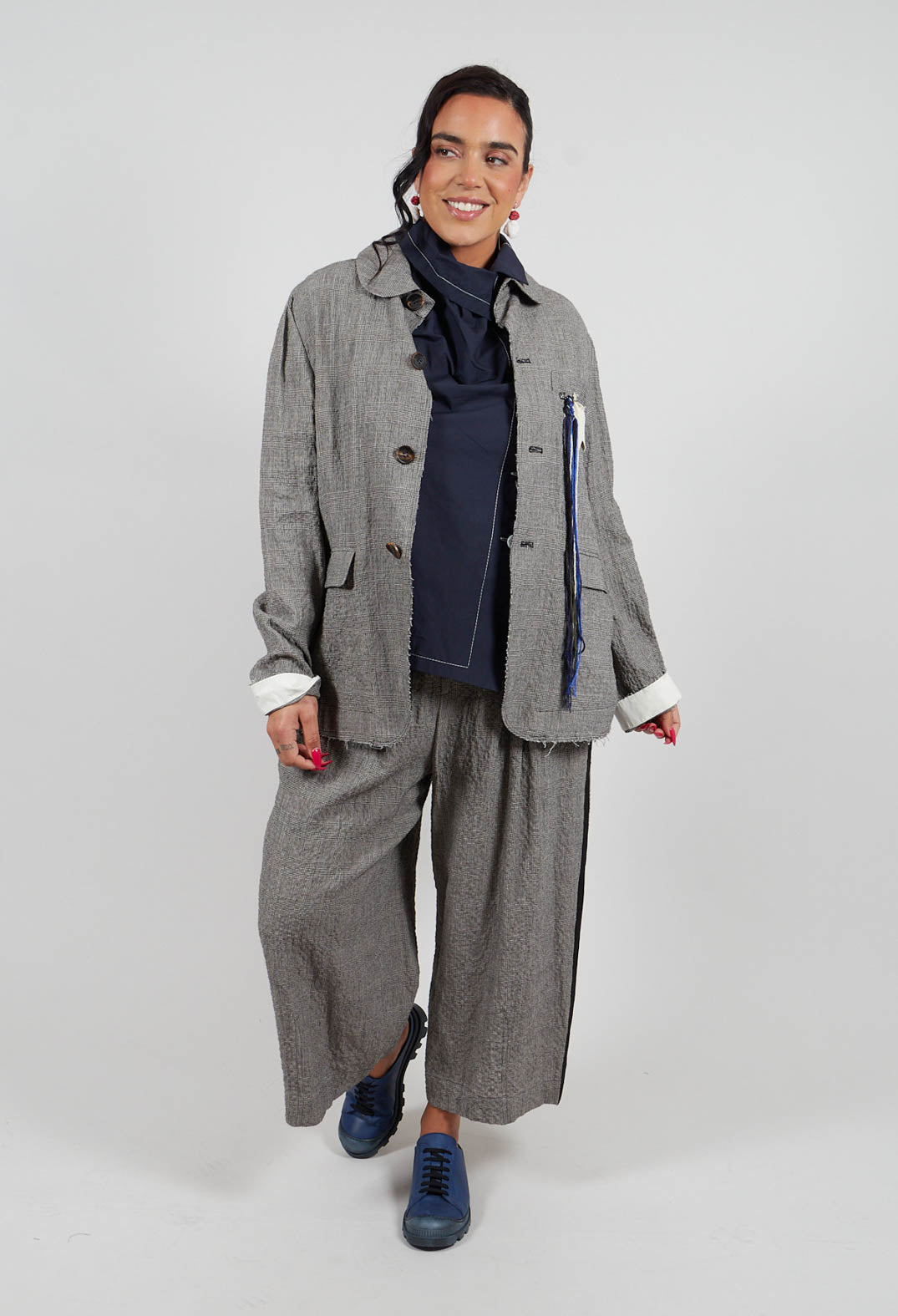 Cut Out Jacket in Black and White Check