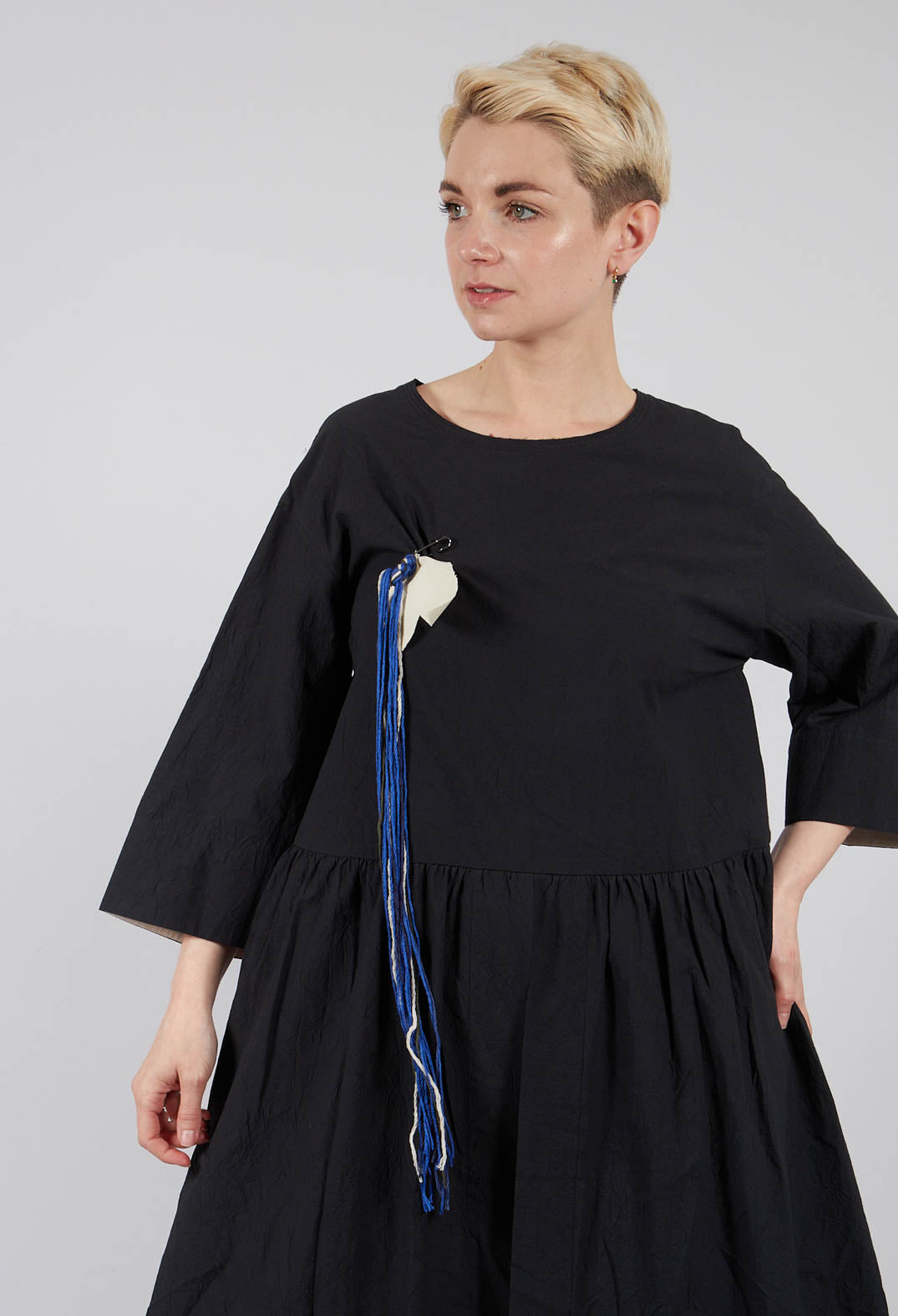 Open Tunic Dress in Black