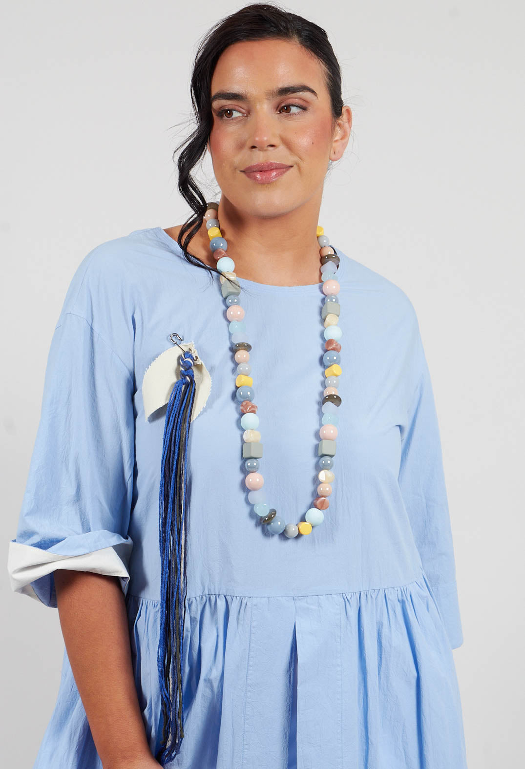 Open Tunic Dress in Sky Blue