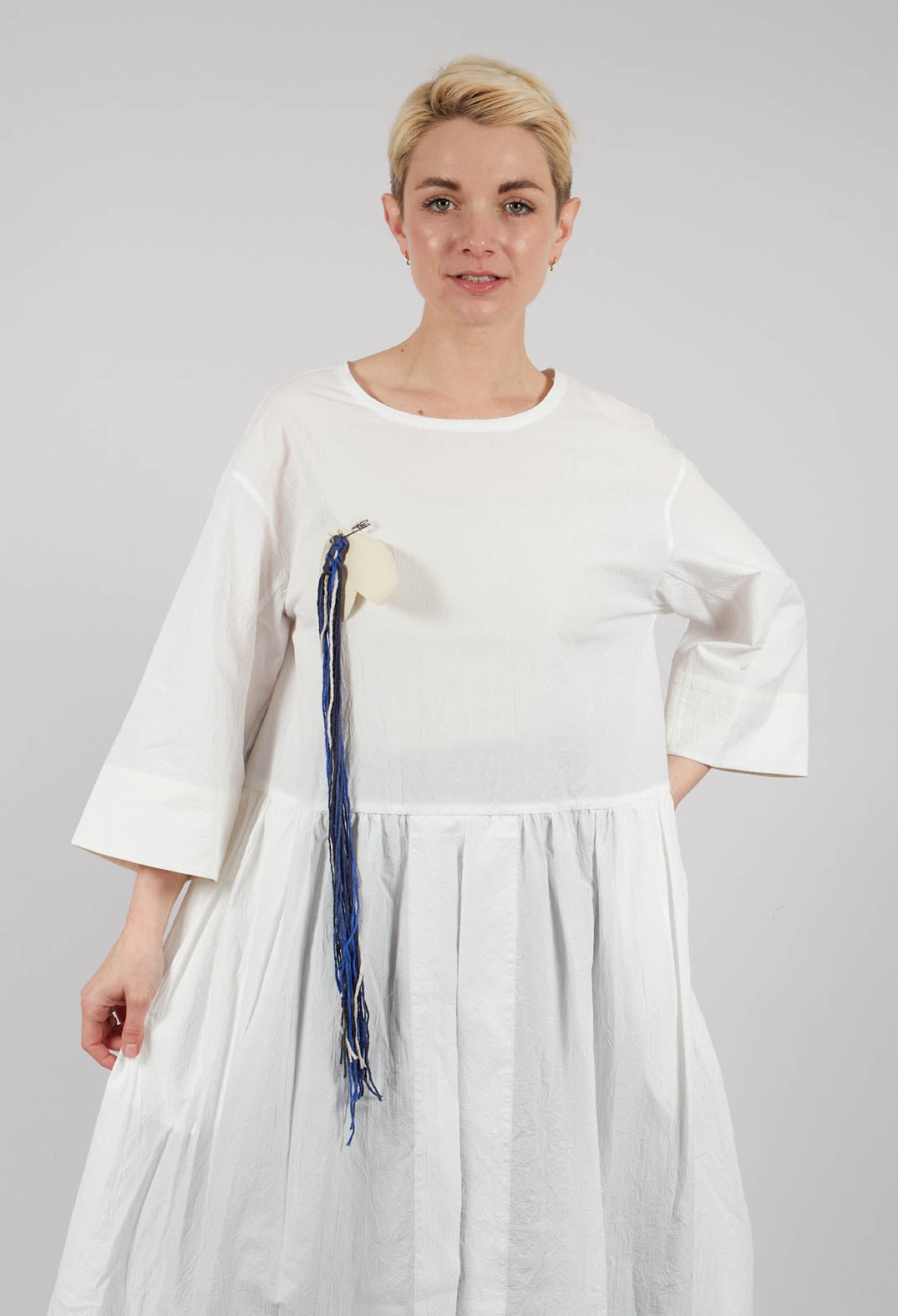 Open Tunic Dress in White