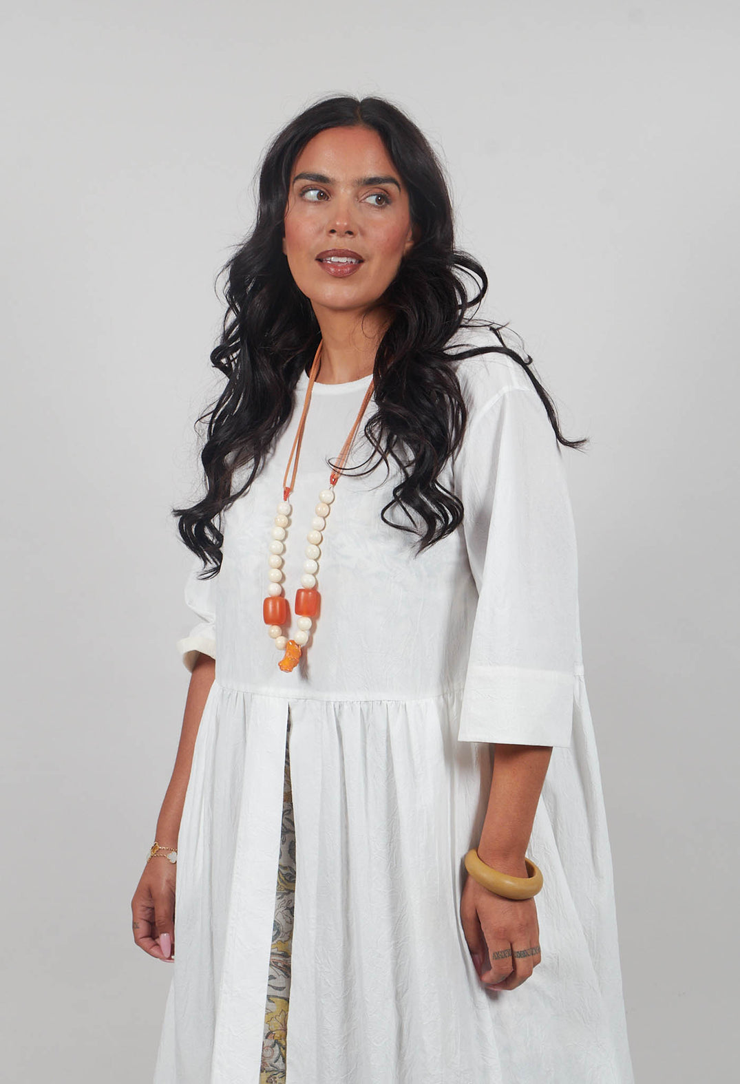 Open Tunic Dress in White