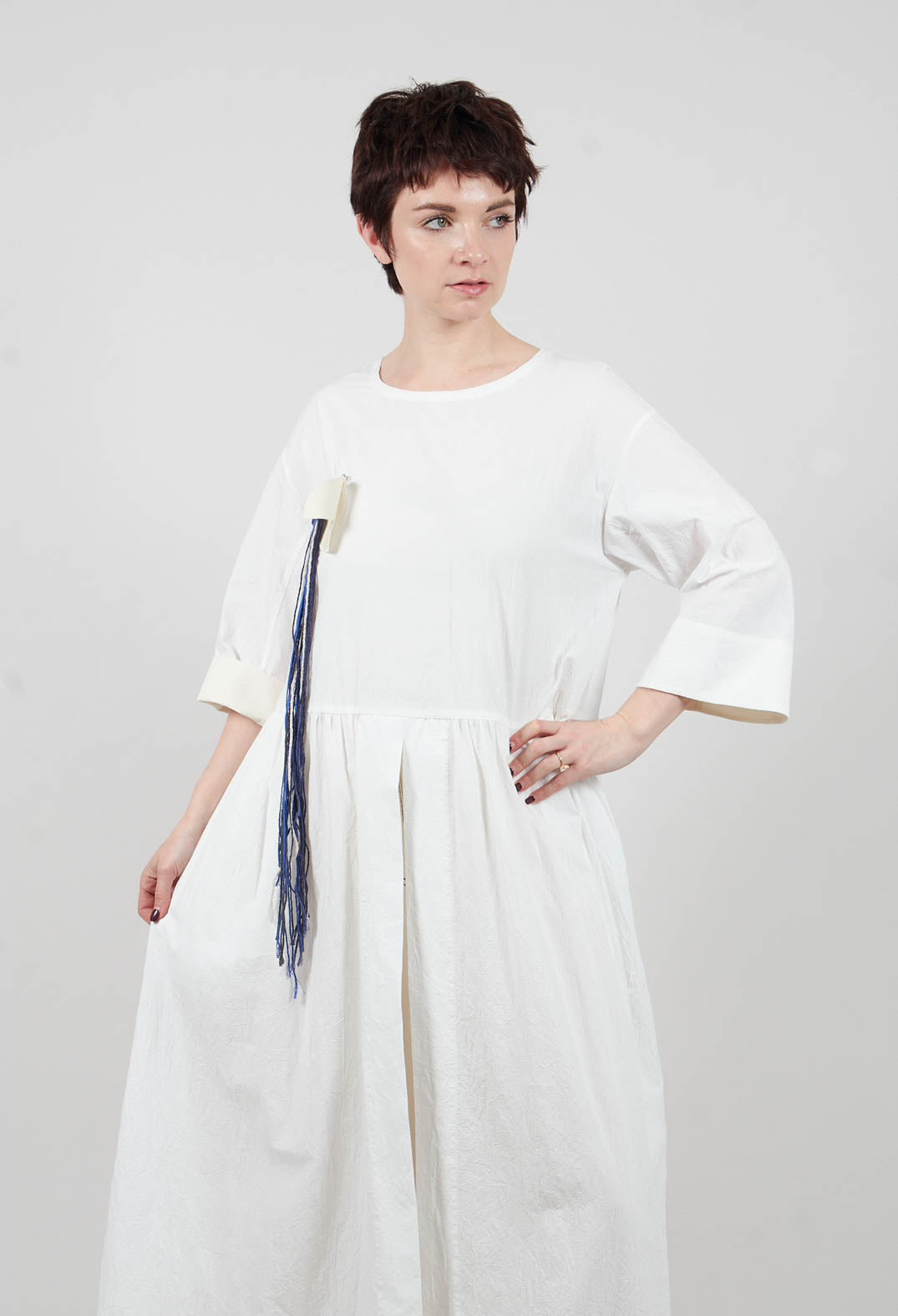 Open Tunic Dress in White