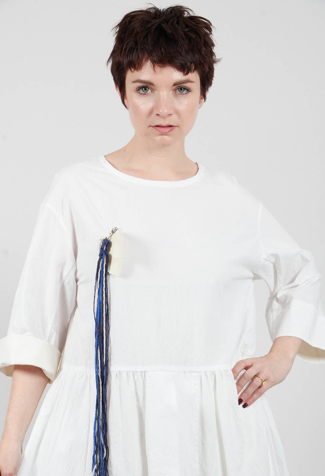 Open Tunic Dress in White