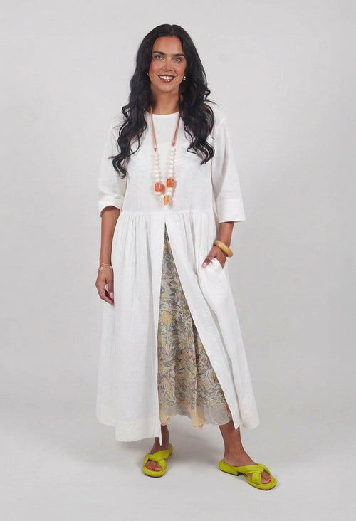 Open Tunic Dress in White