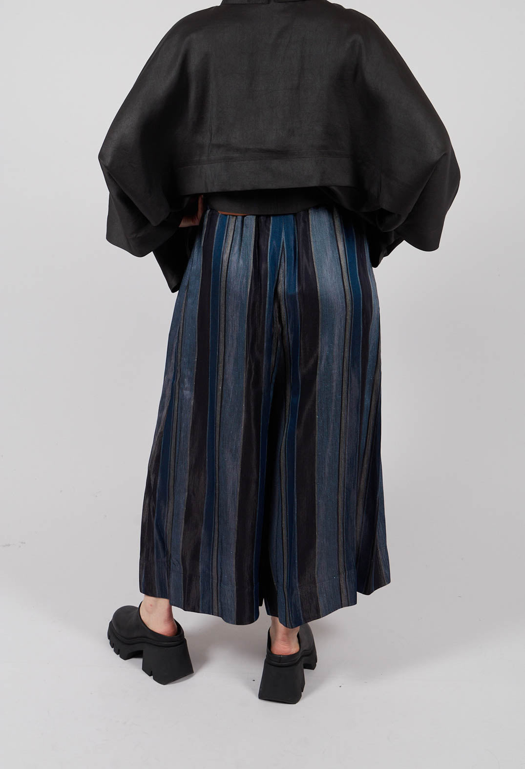 Drawstring Trousers in Blue Stripe