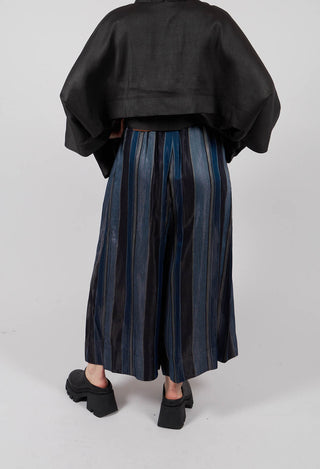 Drawstring Trousers in Blue Stripe